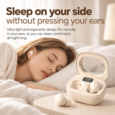 2026 New Ultra-Small Invisible Wireless In-Ear Earbuds, Noise Cancelling, 25-Hour Battery Life, for Side Sleepers, Cellphones Compatible