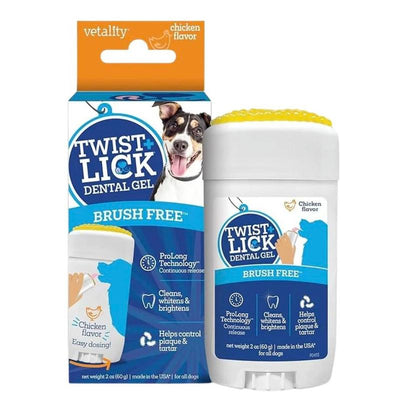 Twist+Lick Dental Gel for Dogs - Cleans Whitens Brightens - Mess-Free Dental Care