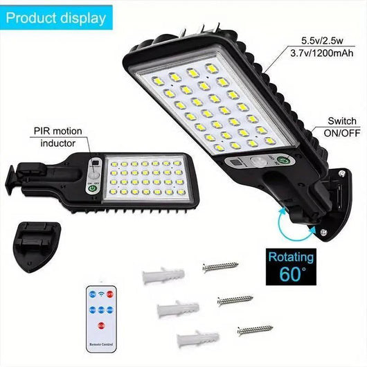 Solar Outdoor Lights, 4-Pack 6000 Lumens 108COB LED Solar-Powered Motion Sensor Wall Lamp
