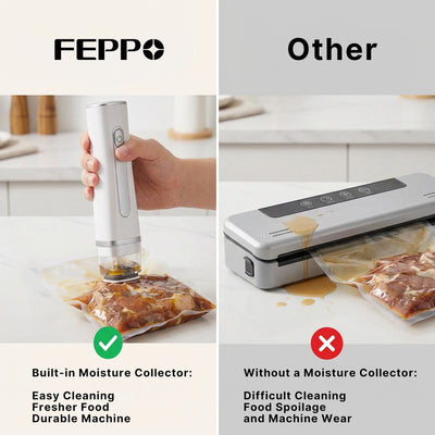 Vacuum Sealer for Food with Visible Water Tank, 10 Reusable Bags,Powerful Suction, Handheld Rechargeable