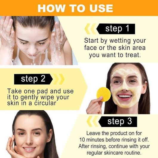 Turmeric & Kojic Acid Cleansing Pads - 20pcs Gentle Facial Cleanser Pads, Deep Clean, Soft Texture, Multi-Pack Skincare