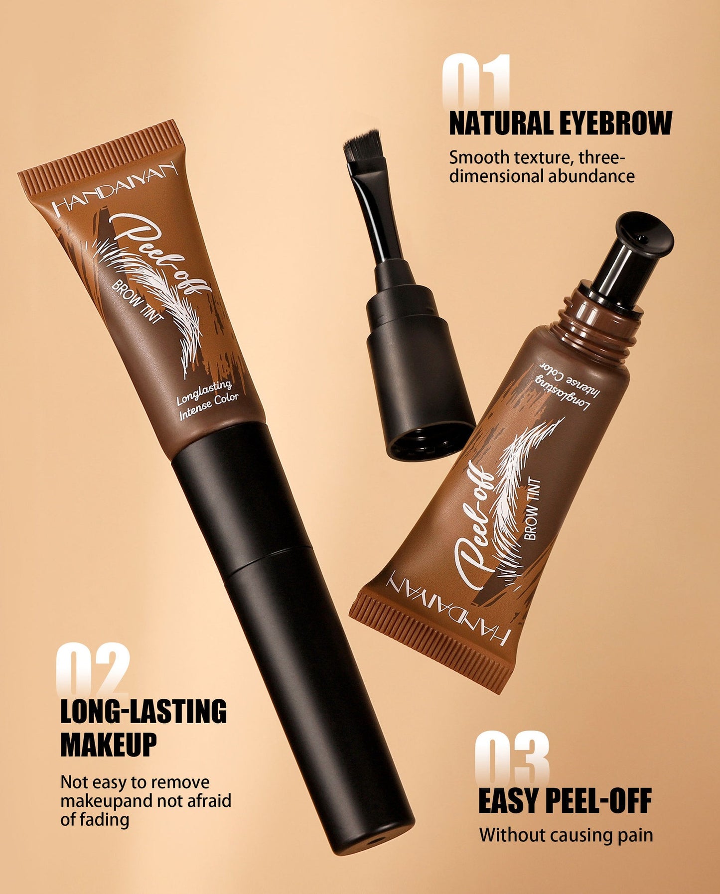 Peel-Off Brow Tint – Semi-Permanent Long Lasting Waterproof Eyebrow Gel