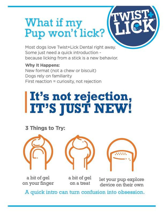 Twist+Lick Dental Gel for Dogs - Cleans Whitens Brightens - Mess-Free Dental Care