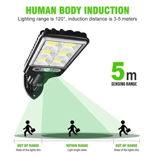 Solar Outdoor Lights, 4-Pack 6000 Lumens 108COB LED Solar-Powered Motion Sensor Wall Lamp