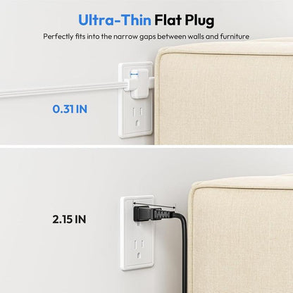 Twin Extension Cord Splitter – Dual Power Extension with 6 AC Outlets & USB/C Charging Ports