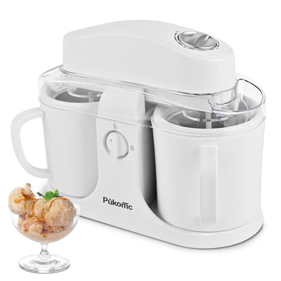 Dual-Cup Ice Cream Maker Machine – Automatic Protein Ice Cream, Gelato, Sorbet & Frozen Yogurt Maker