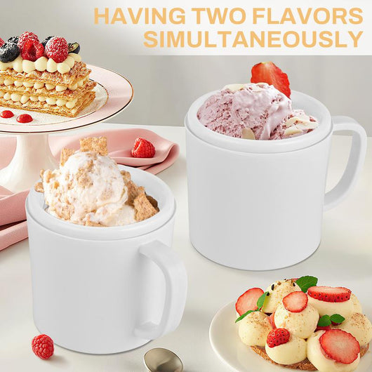 Dual-Cup Ice Cream Maker Machine – Automatic Protein Ice Cream, Gelato, Sorbet & Frozen Yogurt Maker