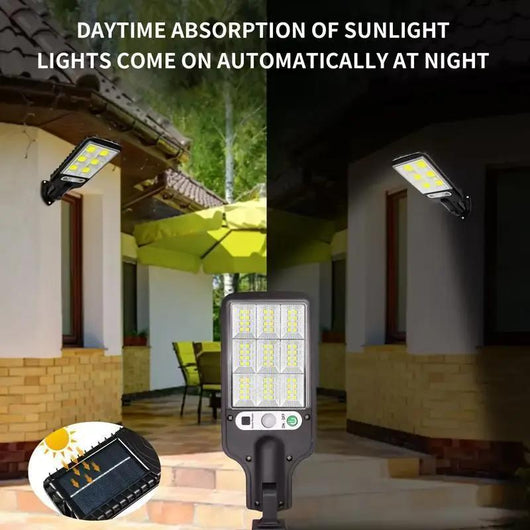 Solar Outdoor Lights, 4-Pack 6000 Lumens 108COB LED Solar-Powered Motion Sensor Wall Lamp
